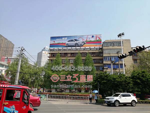 寧夏回族自治區(qū)銀川市樓頂三面翻鋼架廣告牌案例圖片